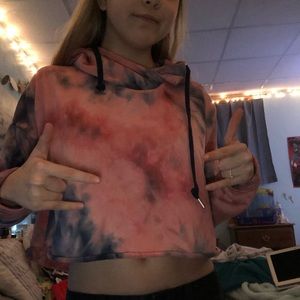 Hooded Rue 21 Tie Dyed Crop Top